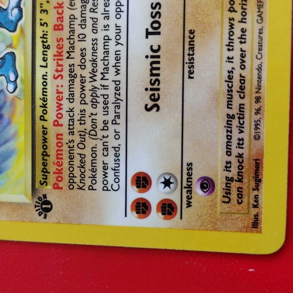1st Edition 1995 Machamp Holographic Card (8/102) - Picture 3 of 6
